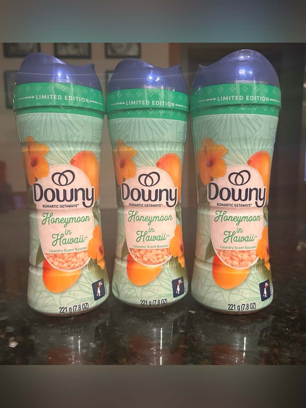 NEW PACK OF 3 DOWNY HONEYMOON IN HAWAII Laundry Scent Booster Romantic 7.8oz